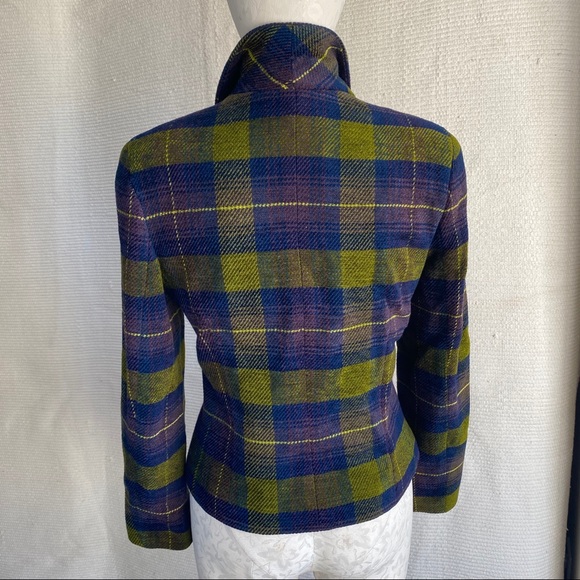 Vintage Laura Ashley UK M Plaid Equestrian Blazer - Picture 6 of 8